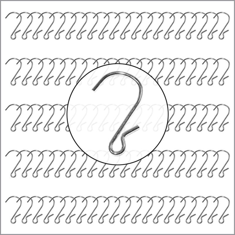 Clip Strip 100 Pack S Hooks, 1.69" S Shaped Hooks for Hanging Plants, DIY Crafts, Jewelry, Keys, Decorations, Kitchen Utensils, Merchandisers, Displays, Products in Retail, Pinched Version - Image 1